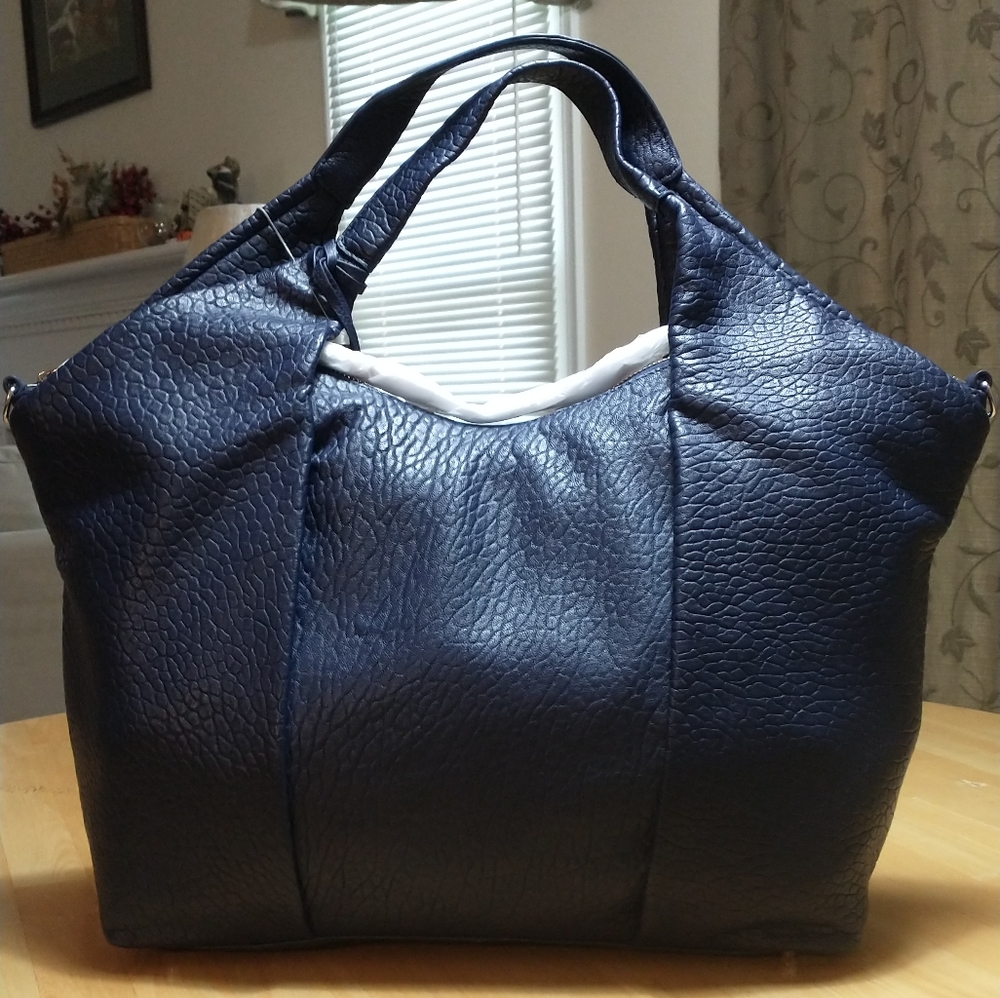 Vince Camuto Lamb Leather Pleated Hobo Bag- Steph DEEP INDIGO BLUE - BRAND NEW!